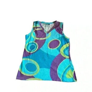 Curves Sleeveless Multicolored Top Size Large